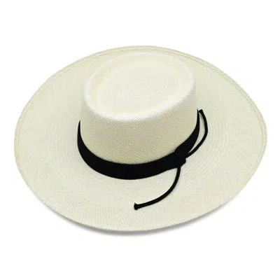 Artesano Puglia Polo Wide Brim Natural Hat With Black Cord