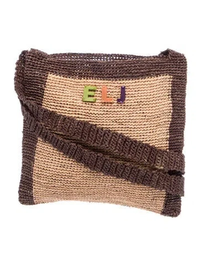 Pre-owned Artesano Raffia Crossbody Bag In Brown