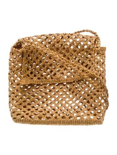 Pre-owned Artesano Raffia Minaudière In Neutral