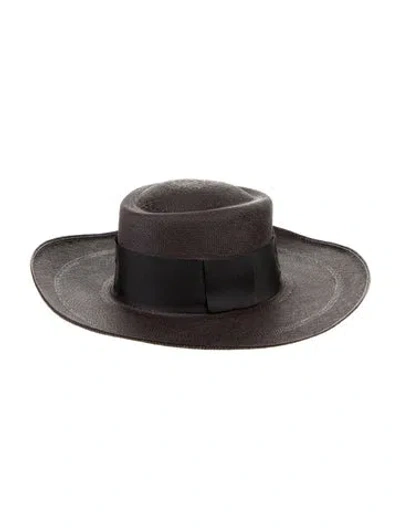 Pre-owned Artesano Straw Hat W/tags In Black
