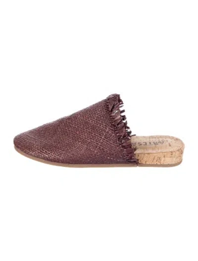 Pre-owned Artesano Straw Mules In Multi