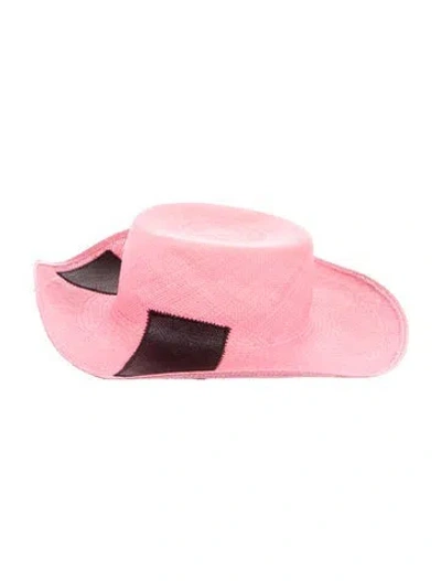 Pre-owned Artesano Straw Sun Hat In Pink
