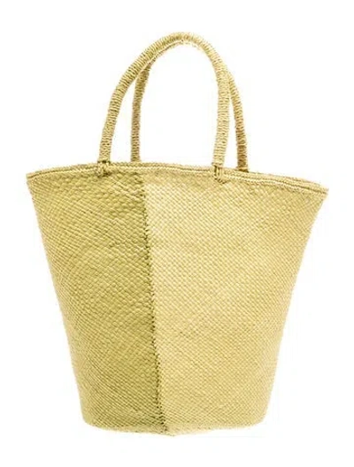 Pre-owned Artesano Straw Top Handle Bag In Green