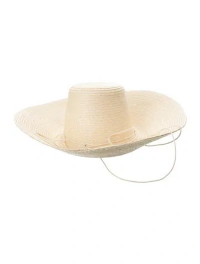 Pre-owned Artesano Wide Brim Straw Hat In Neutral