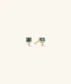 Artevent Baguette Duo Studs In Blue