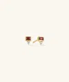 Artevent Baguette Duo Studs In Red