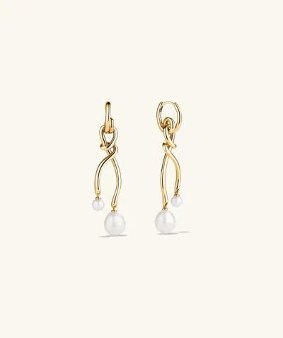Artevent Loose Knot Pearl Earrings