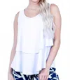 Artex Layered Tank In White In White