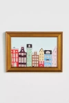 ARTFULLY WALLS AMSTERDAM, NETHERLANDS, HOLLAND ROW HOUSES COLORFUL ILLUSTRATION ART PRINT WALL ART