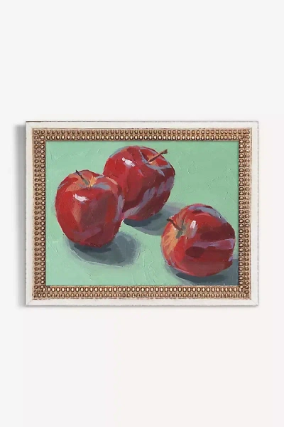 Artfully Walls Apples On Teal Wall Art In Gold