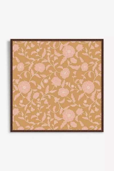 Artfully Walls Big Floral Gold Pink Wall Art In Brown