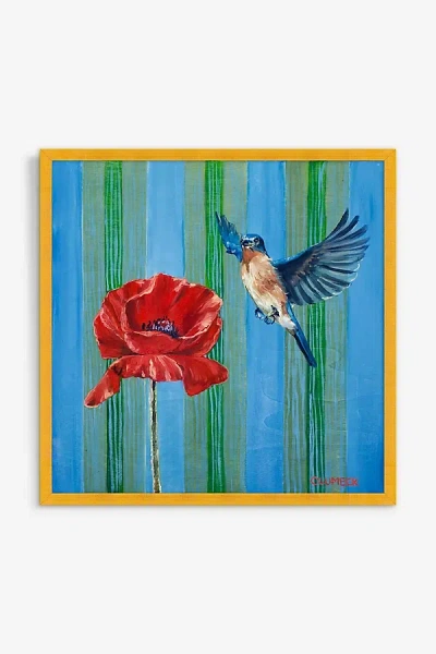 Artfully Walls Bluebird & Poppy Wall Art In Multi