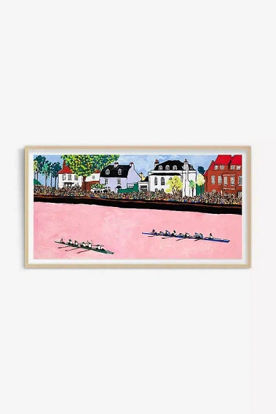 Artfully Walls Boat Race Finale On Pink River Maximalist Fauvist Sports Painting After Matisse Wall Art