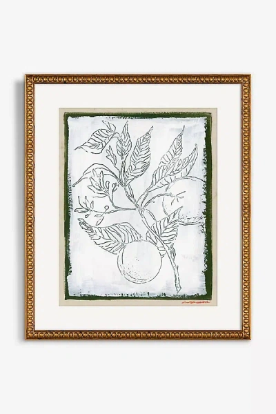 Artfully Walls Carved Botanical: Orange Blossom On Green I Wall Art
