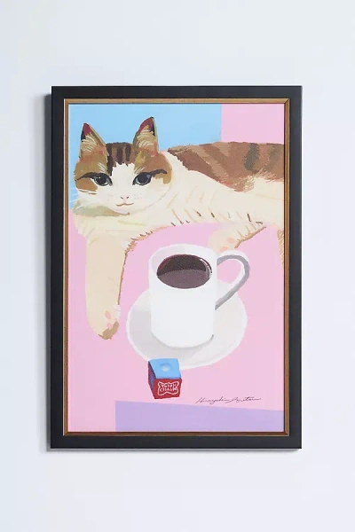 Artfully Walls Cats And Coffee In White
