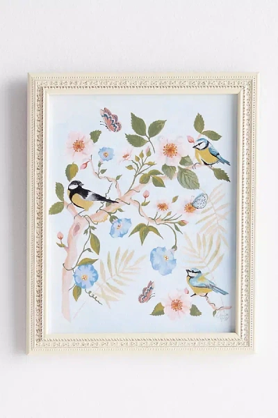 Artfully Walls Chinoiserie Of Rosa And Little Birds Wall Art In White
