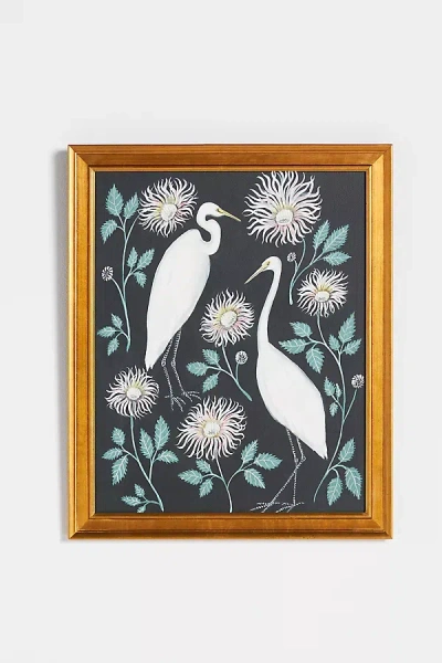 Artfully Walls Egret And Dahlia Wall Art In Gold