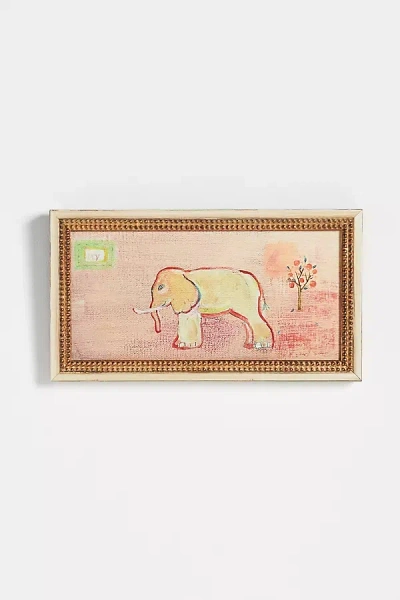 Artfully Walls Elephant And Orange Wall Art In Gold