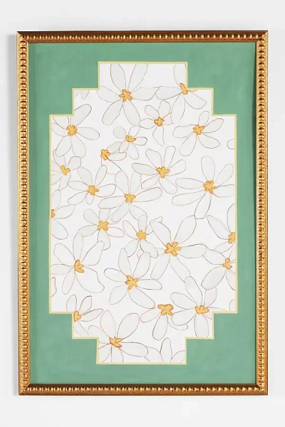Artfully Walls Flowers With Green Zig Wall Art