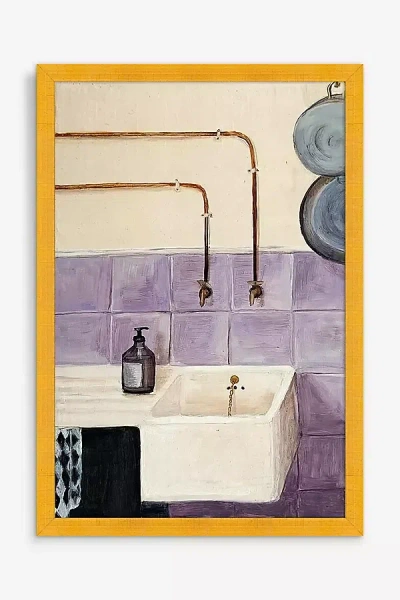 Artfully Walls Kitchen Sink On Lilac Tiles Wall Art In Multi