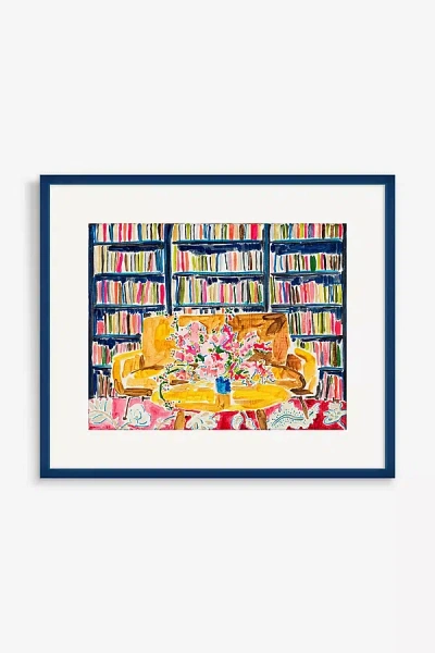 Artfully Walls Library With Flowers Wall Art In Multi