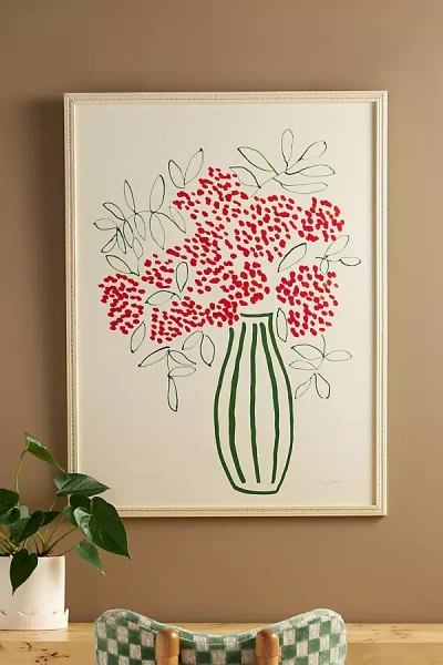 Artfully Walls Orange Berries In Red