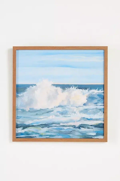Artfully Walls Peach Horizon With Bursting Peach Foam Wall Art In Blue