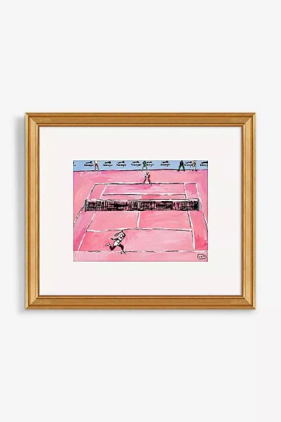 Artfully Walls Pink Tennis Court Painting Homage To Venus And Serena Wall Art