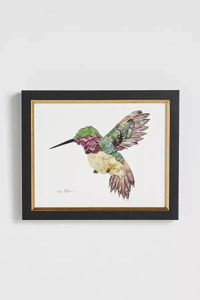 Artfully Walls Pressed Flower Hummingbird Wall Art In Black