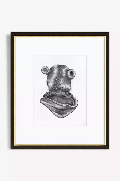 Artfully Walls Reverse Portrait, Girl On The Tube Wall Art In Gray