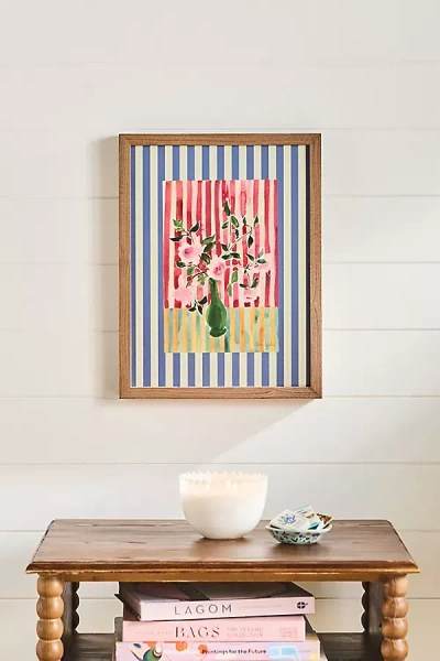 Artfully Walls Striped Florals #1 Wall Art In Multi