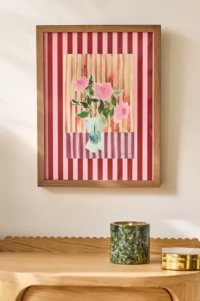 Artfully Walls Striped Florals #1 Wall Art In Multi
