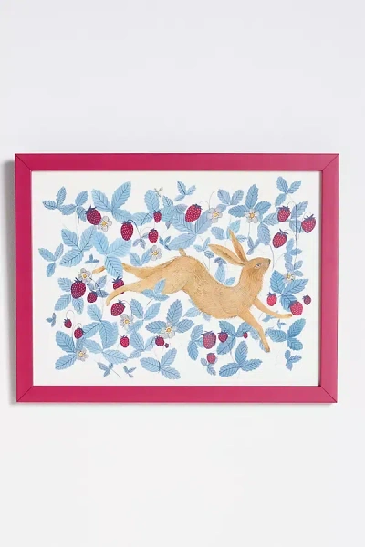 Artfully Walls Wild Strawberry Hare Wall Art In Multi