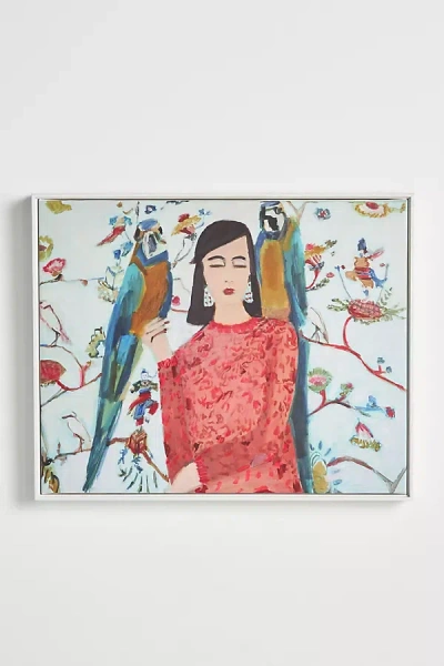 Artfully Walls Woman With Parrots Wall Art In Multi