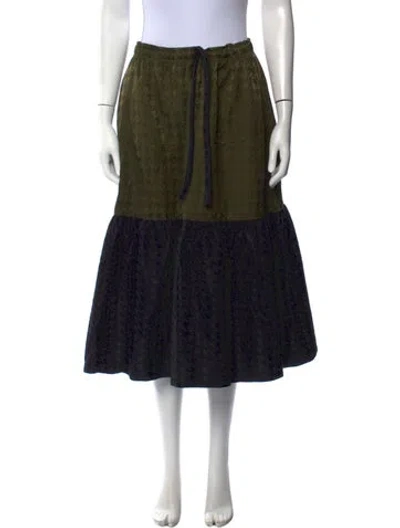 Pre-owned Arthur Arbesser Houndstooth Print Long Skirt In Black