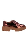 Arthur Arbesser X Baldinini Woman Lace-up Shoes Burgundy Size 8 Leather In Red