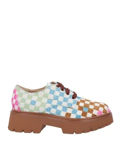 Arthur Arbesser X Baldinini Woman Lace-up Shoes White Size 6 Leather