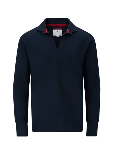 Arthur Beale Men's  Vintage Cotton Rugby Shirt - Blue