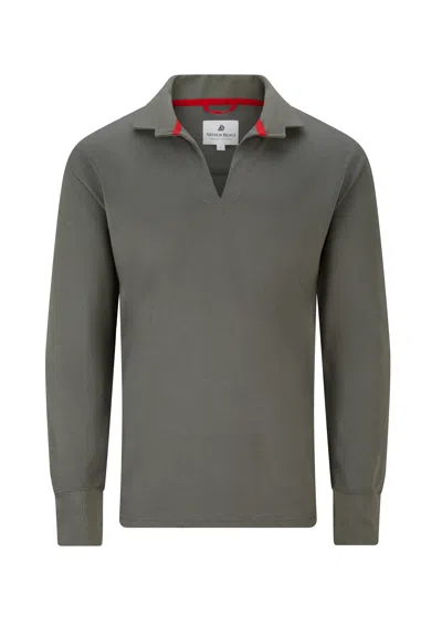 Arthur Beale Men's  Vintage Cotton Rugby Shirt - Grey In Gray