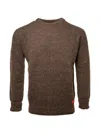 Arthur Beale Men's Brown  Oiled Wool Pelmo® Jumper - Black Welsh Mountain In Brown