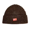 Arthur Beale Men's Brown / Neutrals  Ensign Beanie Hat - Black Welsh Mountain In Brown