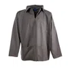 Arthur Beale Men's Grey  Open Neck Sailors' Smock - Gunmetal In Grey