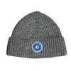 Arthur Beale Men's Grey / Neutrals  Badge Beanie Hat - Dark Grey Natural In Grey