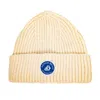 Arthur Beale Men's Neutrals / White  Badge Beanie Hat - Ecru In White