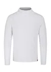 Arthur Beale Men's White  Bamboo Roll-neck Base Camp Layer - Natural In White