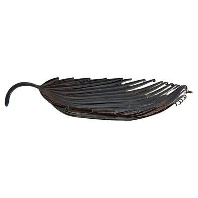 Pre-owned Arthur Court 1970s Modern Silver Leaf Tray Decorative Dish In Black