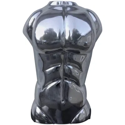 Pre-owned Arthur Court Aluminum Torso Bust In Gray