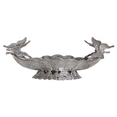 Pre-owned Arthur Court Butterfly Centerpiece Fruit Bowl In Gray