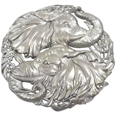 Pre-owned Arthur Court Cast Aluminium Round Tray Holder In Gray