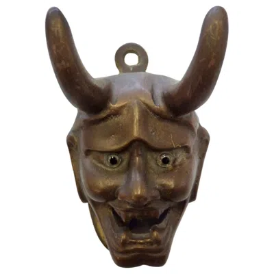 Pre-owned Arthur Court Cast Bronze Horned Glass Eyed Devil Or Satan Wall Memo Clip Stamped  In Gold